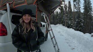 A girl seduces a guy in her tent while his GF is asleep outside - Venessas Butt
