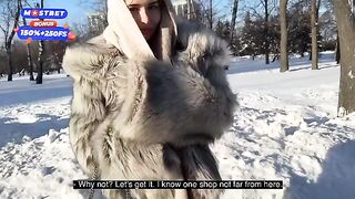 A pick up with a stranger while walking my dog ended up in a hot, fur coat scene