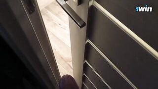 Spying for stepsister, she found me and sucked my dick
