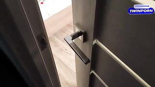 Spying for stepsister, she found me and sucked my dick