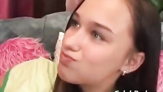 An adult man has sex with a young teenage girl
