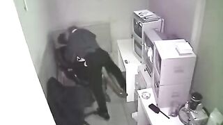 Camera in the workplace, secret photo shooting of sex