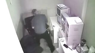 Camera in the workplace, secret photo shooting of sex