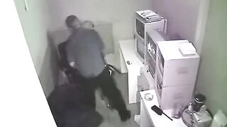 Camera in the workplace, secret photo shooting of sex