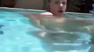 Babe fucked in her ass with a dildo underwater