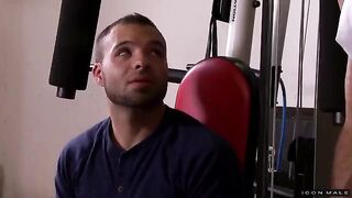 A guy sucks another guy's hard cock in this hot video