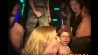 Bunch of wet pussies gets fucked on the floor of a night club