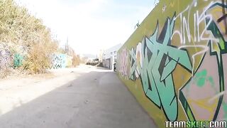 A guy right in the street fucked a passer-by girl