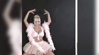The sexy Russian is dancing and exciting people around her