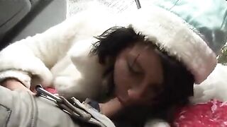 Two drunk guys fucked the Snow Maiden in Santa suits