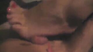 The guy was caught jerking off and his cock was sucked by a mature woman