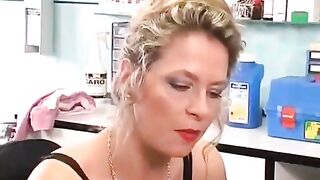 A girl with a clitoral piercing plays with sex toys and gets wet