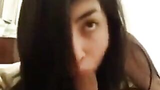 The girl learned to suck a guy’s cock like a pro