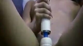 A girl was masturbating, then came in and led her to climax