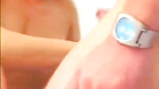 Big tits Russian blondie gets her pussy filled with cum