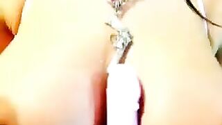 Brunette with a great body plays with sex toys on webcam