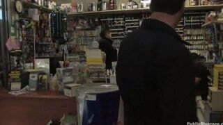 A girl was roughly fucked right in the store