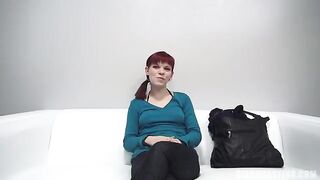 Red-haired girl agreed to fuck for a casting at 18