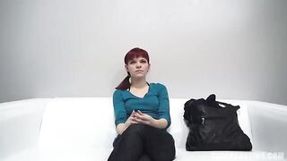Red-haired girl agreed to fuck for a casting at 18