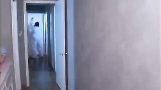 A sports monster has sex with an Asian girl in the mouth