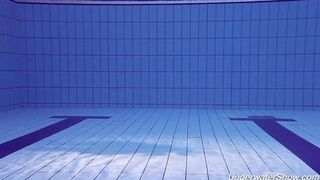 Naked swimming in the pool is a great way to relax with your partner