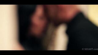 The guy completely satisfied the appetites of a sultry brunette