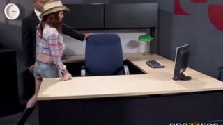 A representative has sex with the Asian secretary in the office