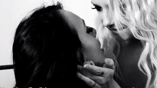 Two lesbians enjoy each other with dildo