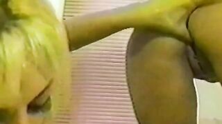 Lesbian beauties play with their pussy while taking shower
