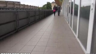Guy hooked a girl at the train station and fucked her good