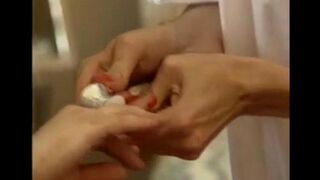 Two girls tried anal sex with a third member of their group