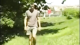 Fingered his long dick in the hayloft, just like a pro
