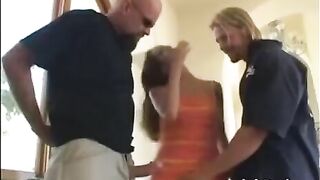 Insatiable whore Jenna Haze fucked by two guys in a steamy group scene