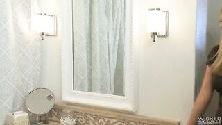 The husband compensated his wife in the bathroom for unpaid debts