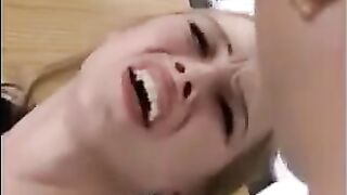 Cute fragile blonde in fisting and anal sex