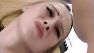 Cute fragile blonde in fisting and anal sex