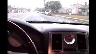 Nikki makes a blowjob right in the car, it was a surprise