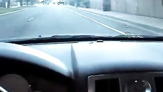 Nikki makes a blowjob right in the car, it was a surprise