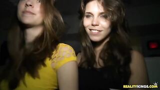 Sexual beauties have fun at a nightclub party, getting wild and horny
