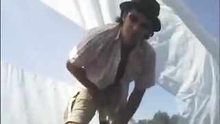 A short journey ends up in a nature sex session