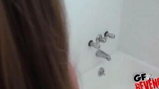 Homemade blowjob scene with a stunning brunette and nice butt