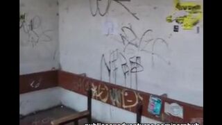 The girl is not embarrassed to have sex in public places, including blowjobs