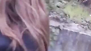 The girl is not embarrassed to have sex in public places, including blowjobs