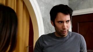 A nice massage turns into a pleasant sex with a brunette