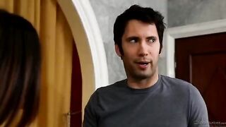 A nice massage turns into a pleasant sex with a brunette