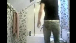 A secret camera in the toilet caught a compromising moment of intimacy