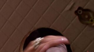 Beauty made a hole in the toilet and sucked a cock
