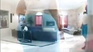 A fat black woman has sex right on the couch