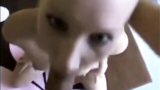 The chick is very fond of sucking cock deeply