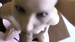 The chick is very fond of sucking cock deeply